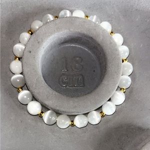 Selenite Crystal Bracelet with Gold Spacers